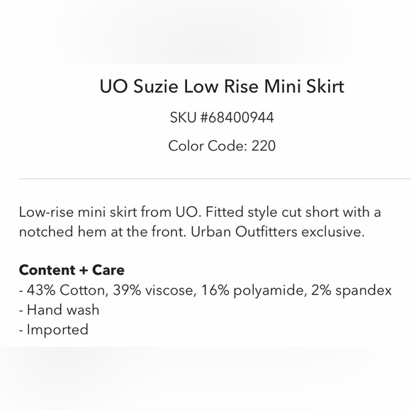 NWT Urban Outfitters Suzie Low Rise Mini Skirt - Large - Picture 8 of 8